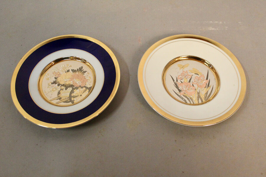 Paire d'assiettes "The art of Chokin"made in Japan