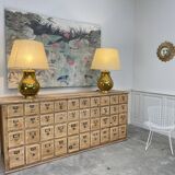 Pair of large vintage brass lamps