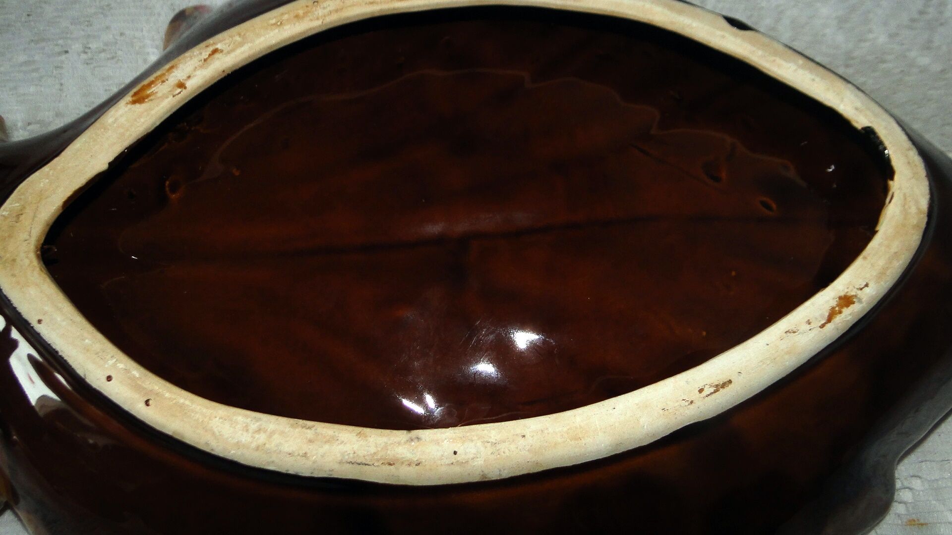 Coupe à fruits ceramique forme feuille