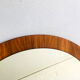 Round mirror with wooden veneer frame, 1970s