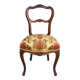 Carved walnut Napoleon III style velvet medallion chair
