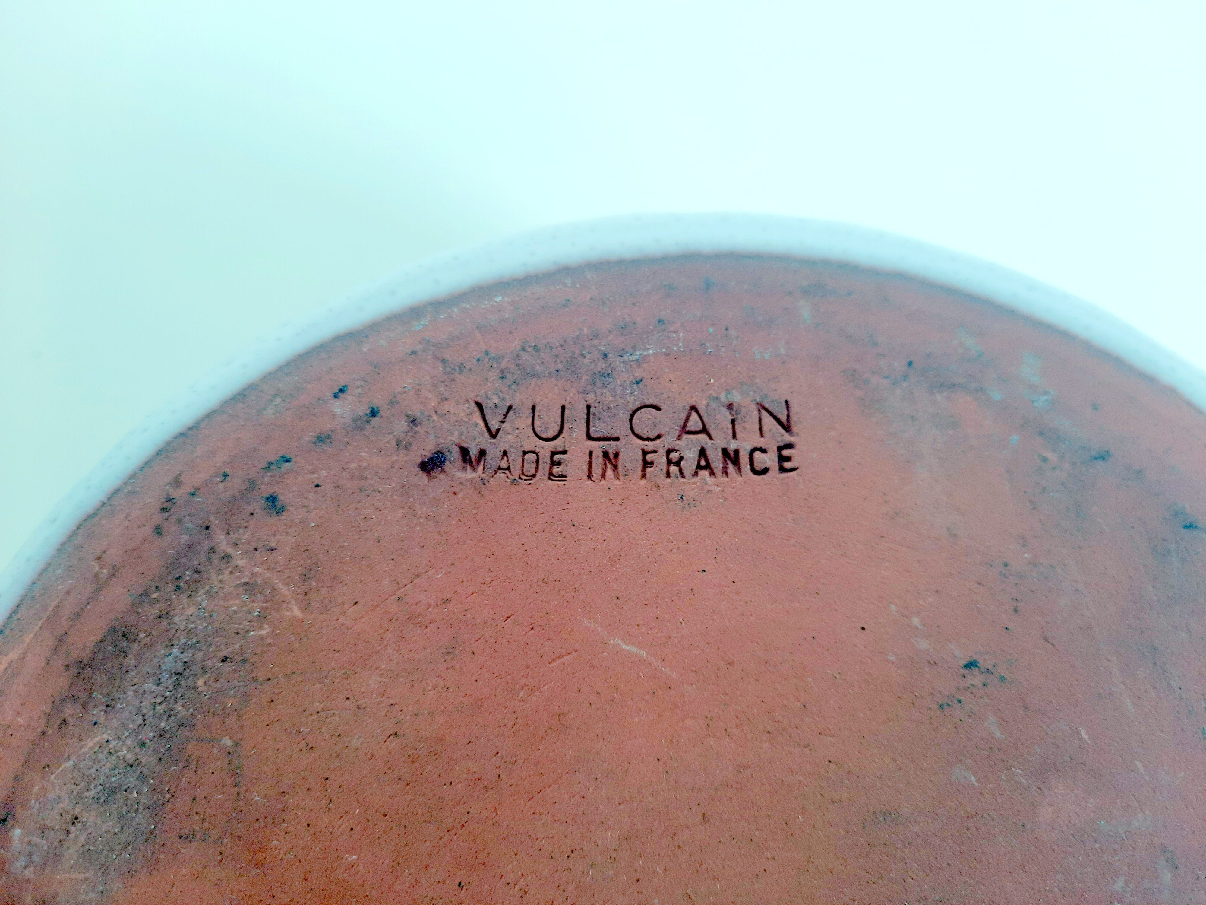 Ceramic pan stoneware lava vulcain - made in france - 60s