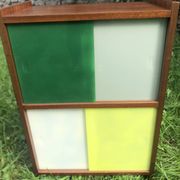 Vintage 60s storage display case with sliding windows