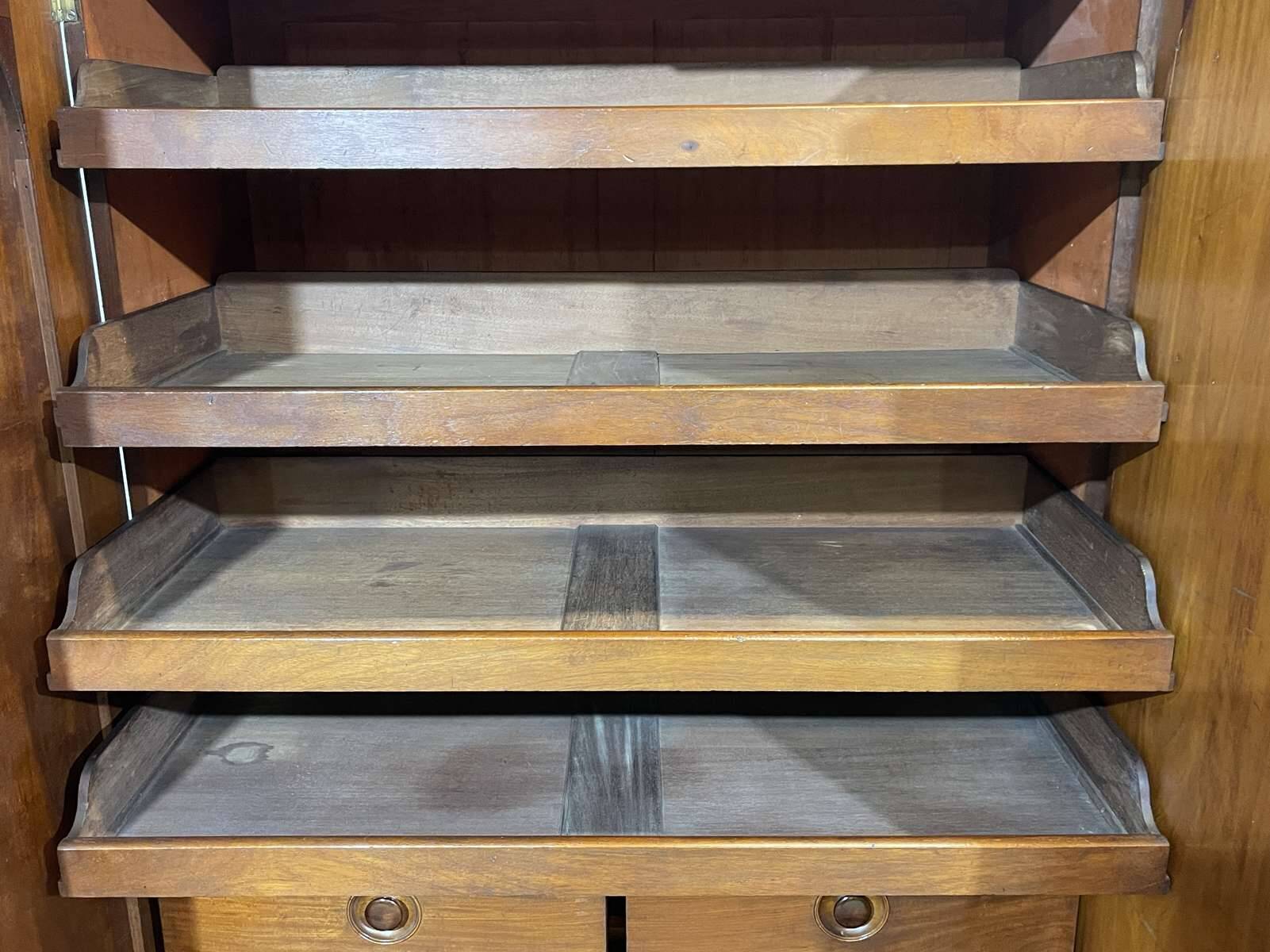 Victorian mahogany dressing wardrobe from the 19th century.