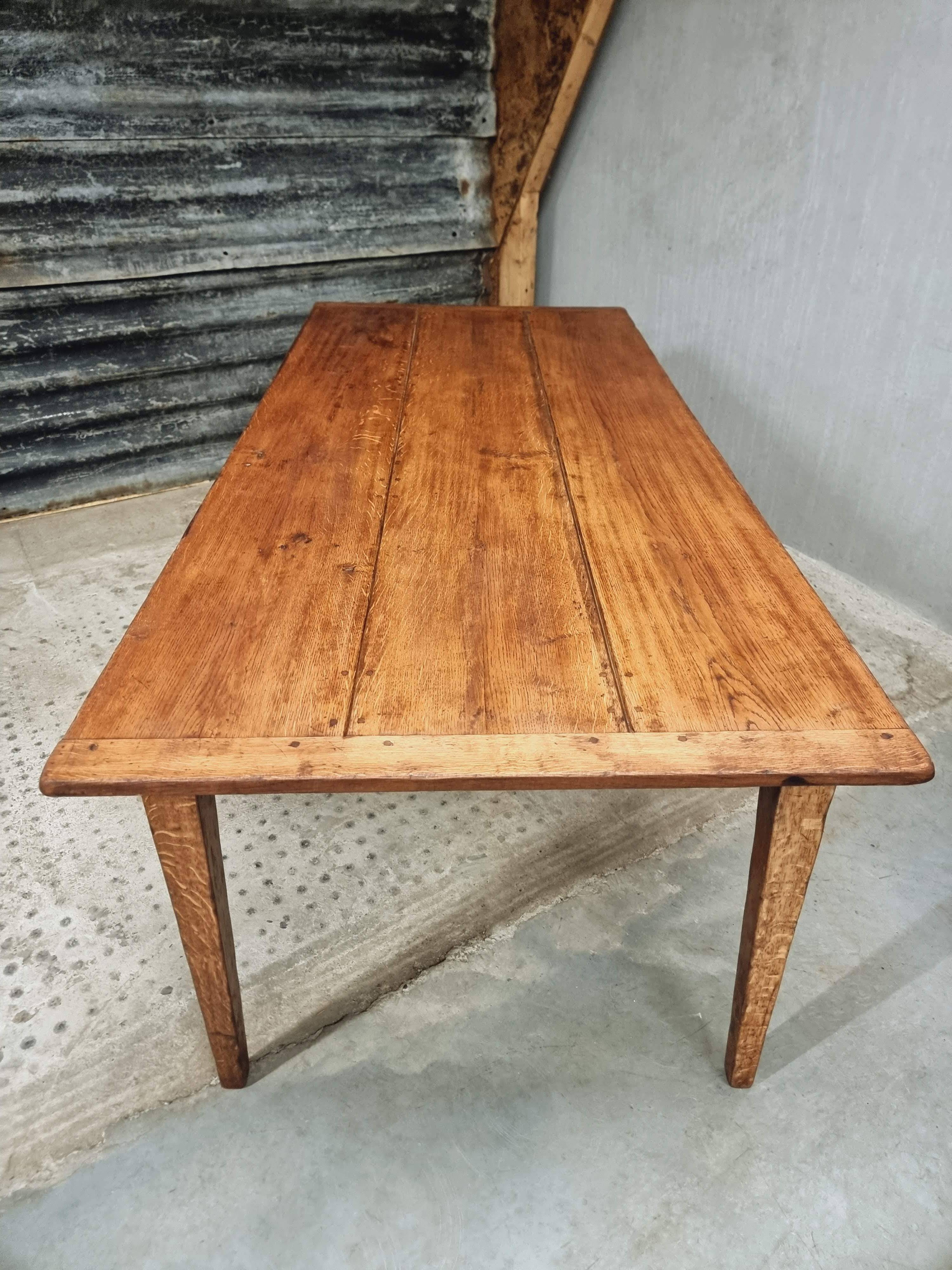 Antique dining table, rural oak table 90 x 200 cm