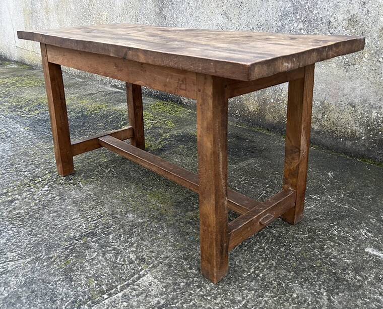 Farmhouse coffee table, solid oak, vintage, early 20th century.