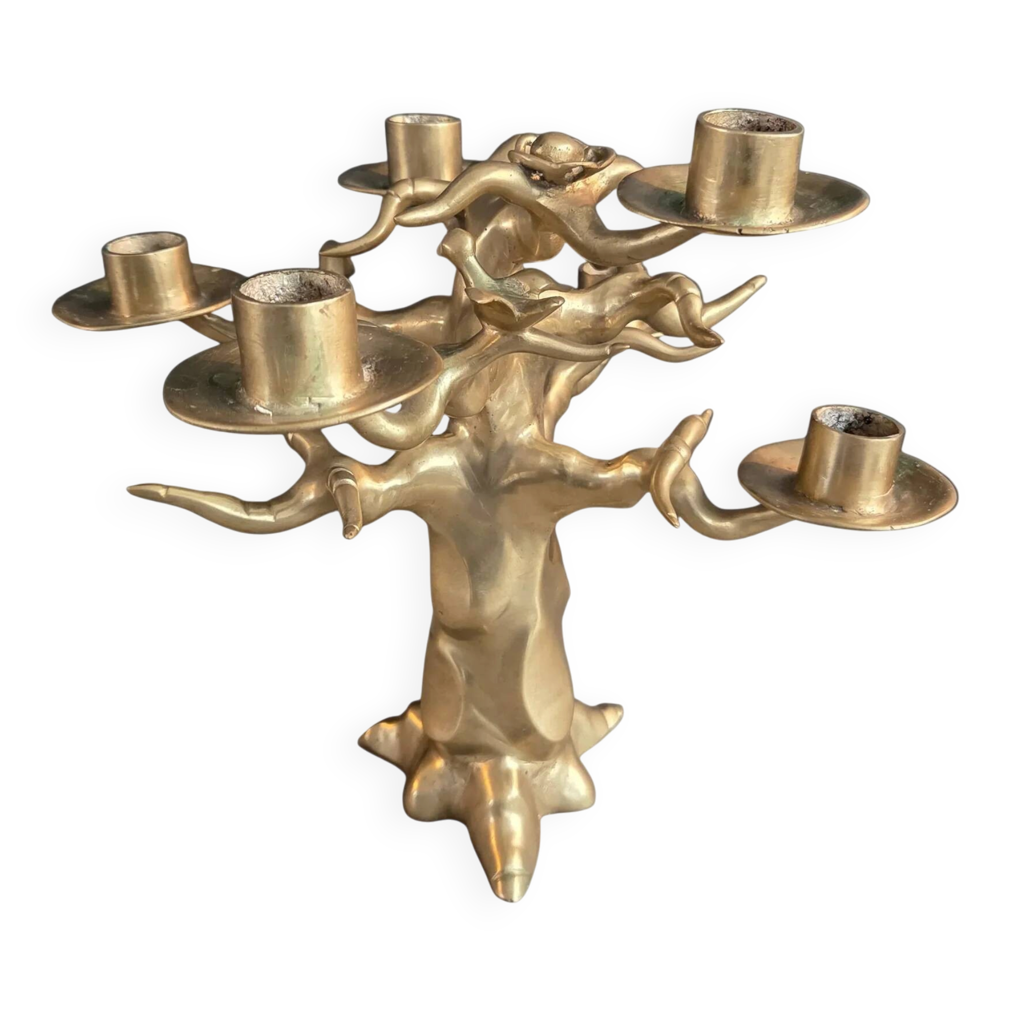 Chandelier baobab en laiton massif - pièce unique - ref 1411