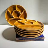 6 enamelled earthenware plates