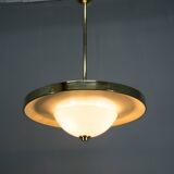 Lustre Bauhaus en laiton de Franta Anyz, 1930, restauré