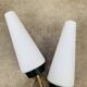 Pair of 1950s wall lights, opaline and brass tulips, Lunel Arlus