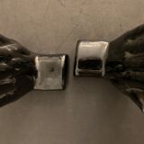 Pair of black ceramic hand book greenhouse, 1970, Netherlands