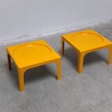 Pair of fiberglass side tables by Marc Berthier for Prisunic, 1970s