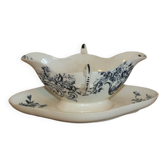 Sauce boat HB Choisy le Roi model Iron Earth Ornaments