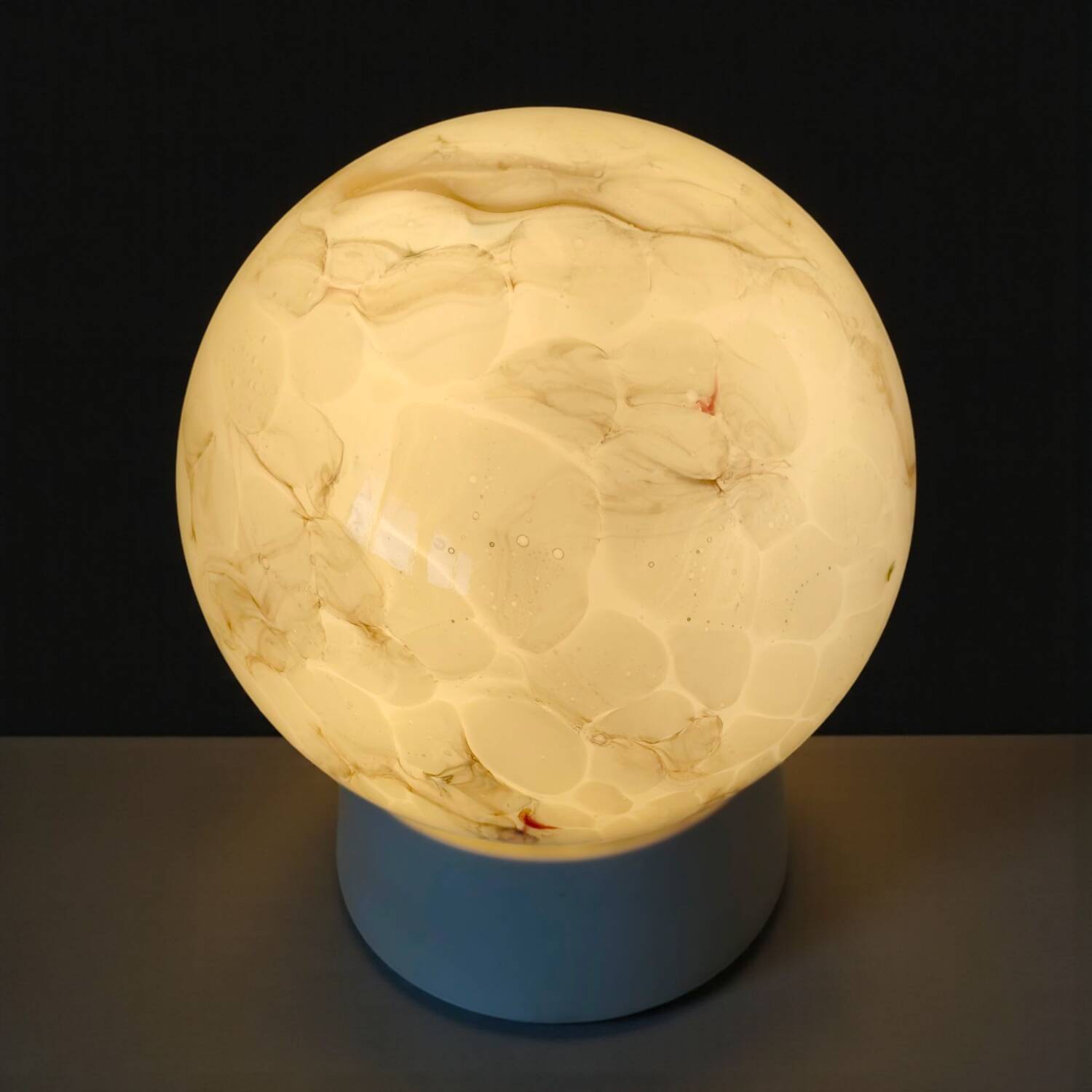 Vintage  Thabur Marble-Effect Globe Lamp – 1930-1950 - Netherlands
