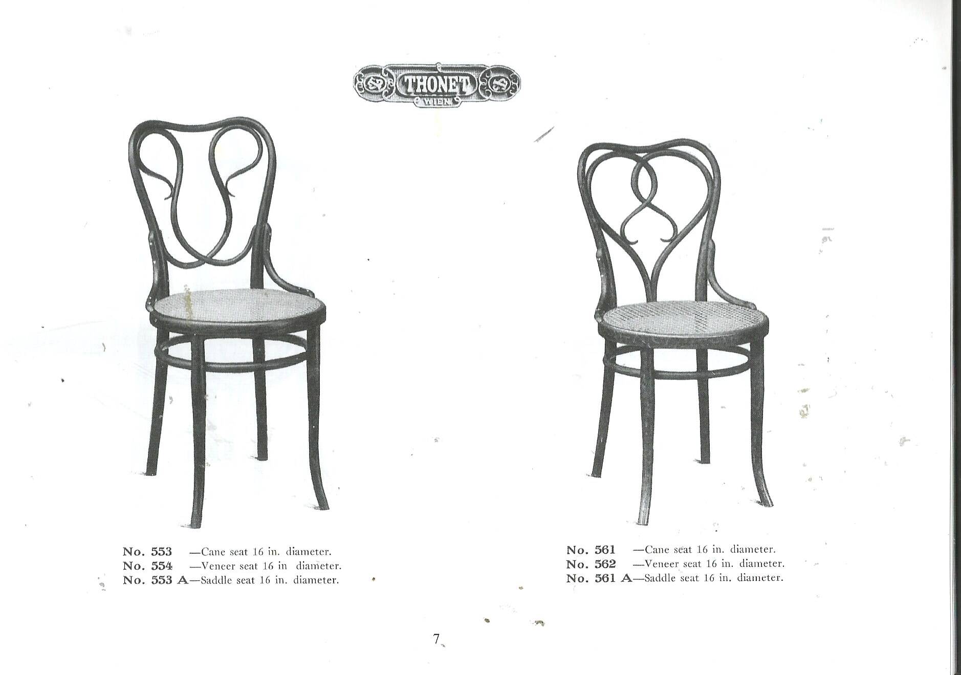 Two Thonet chairs No. 561 from the USA catalogue. Around 1925.