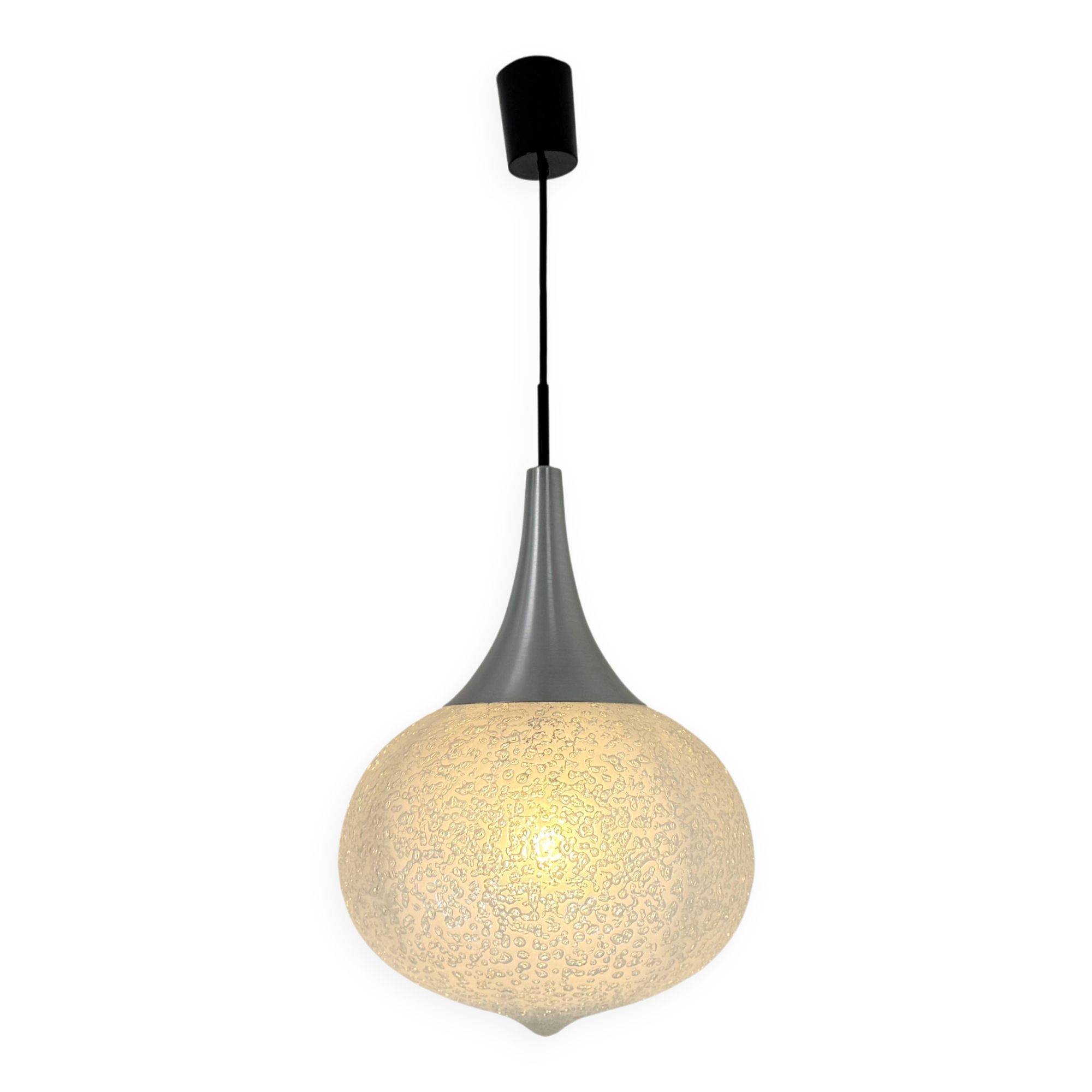 Vintage Iceglass Ceiling Lamp by Doria Leuchten