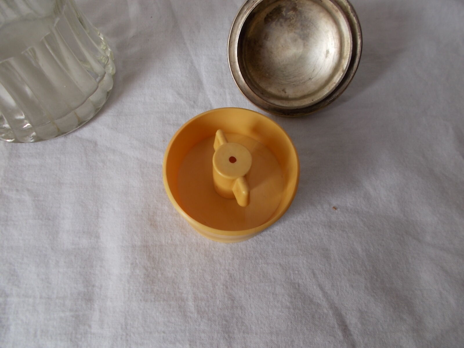 Pichet aiguière en verre et métal argenté