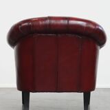 English Cowhide Leather Chesterfield Club Chair