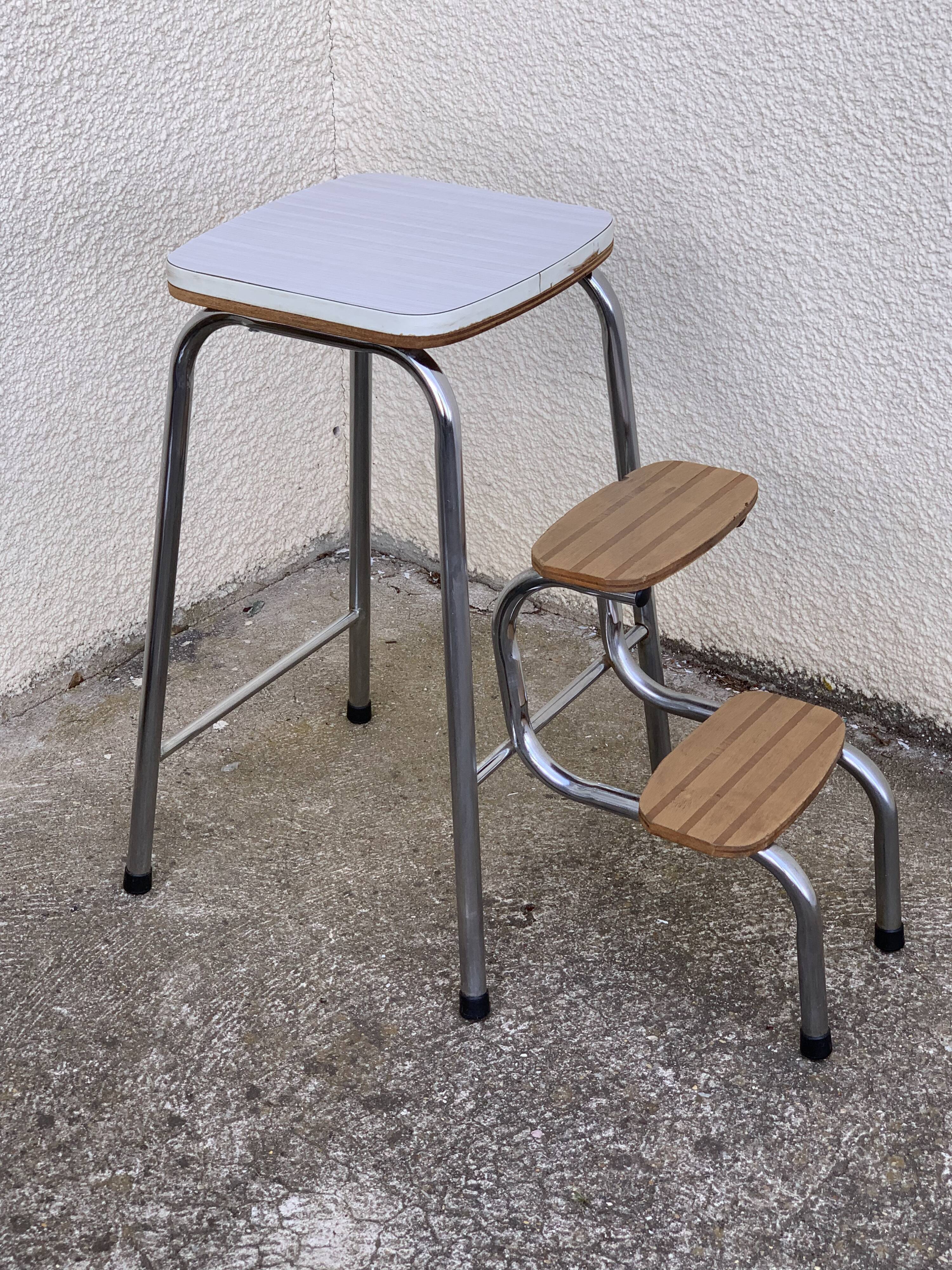 Formica stepladder stool 1970
