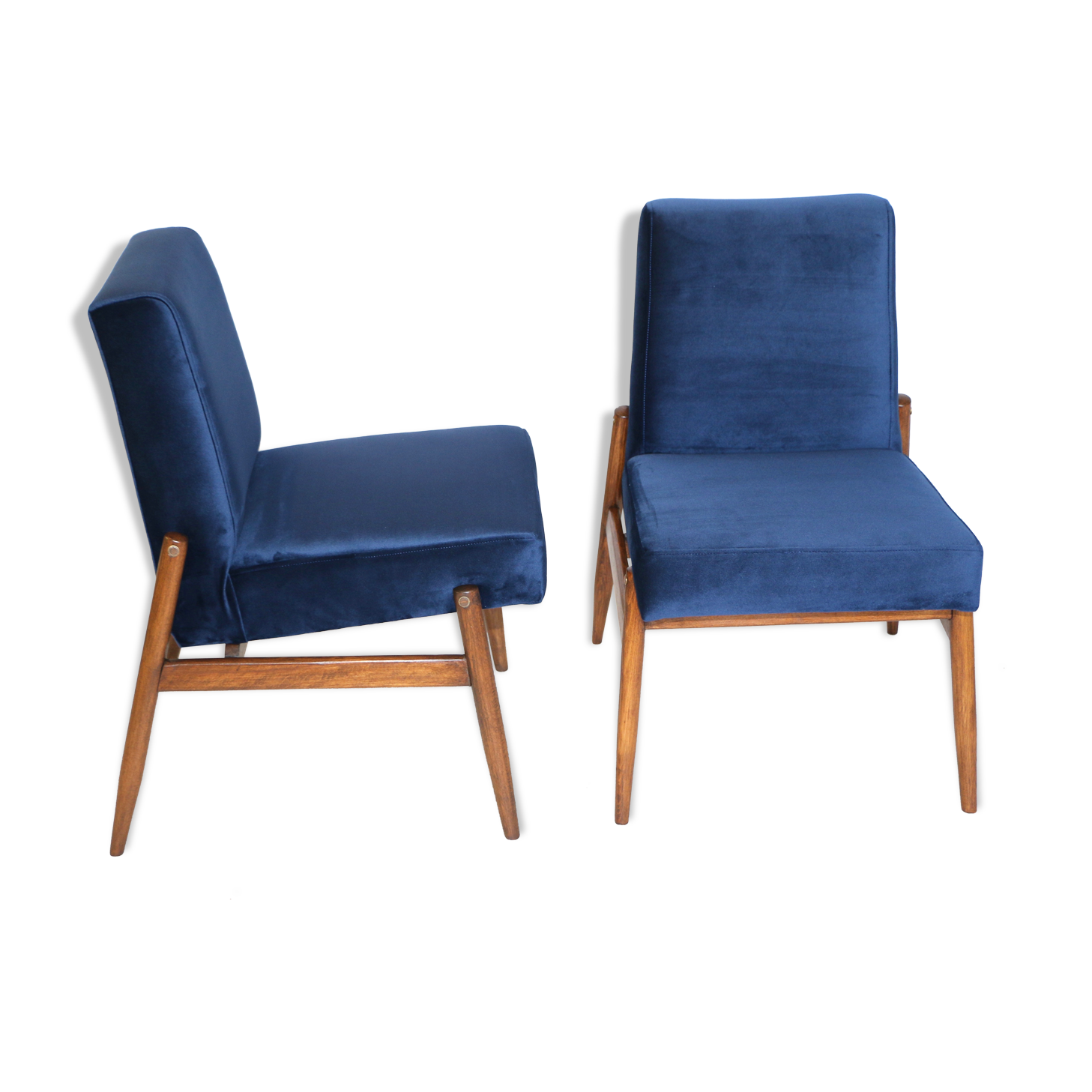Ensemble de fauteuils en velours bleu