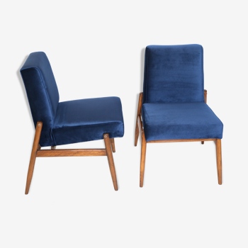 Ensemble de fauteuils en velours bleu