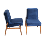 Ensemble de fauteuils en velours bleu