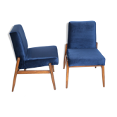 Ensemble de fauteuils en velours bleu