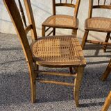 Set of 5 caned bistro chairs