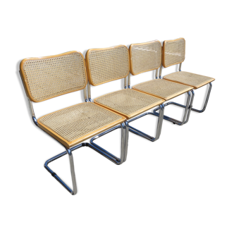 Lot de 4 chaises Marcel Breuer Cesca modèle b32