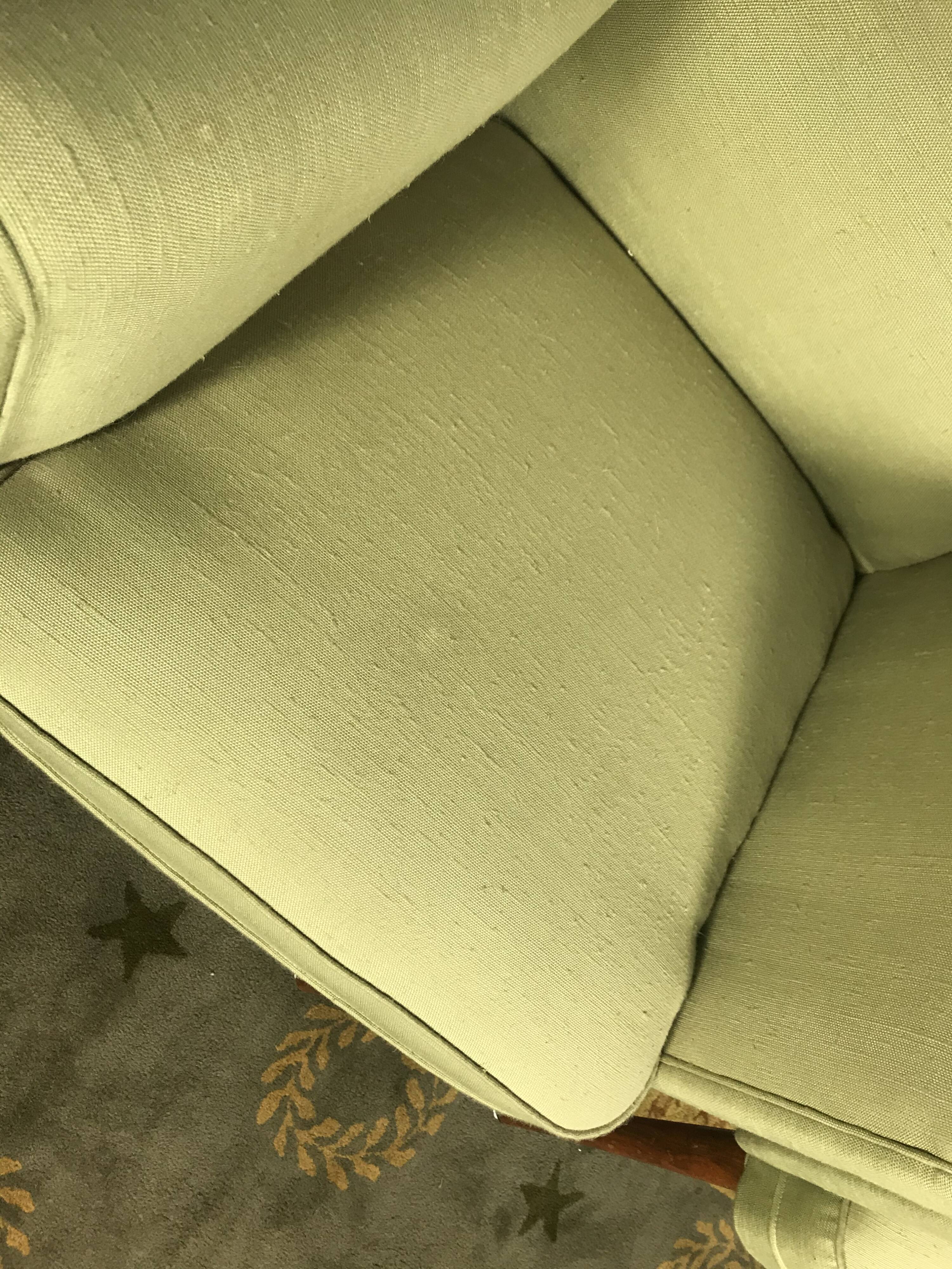 Pair of vintage Scandinavian 1960 green armchairs