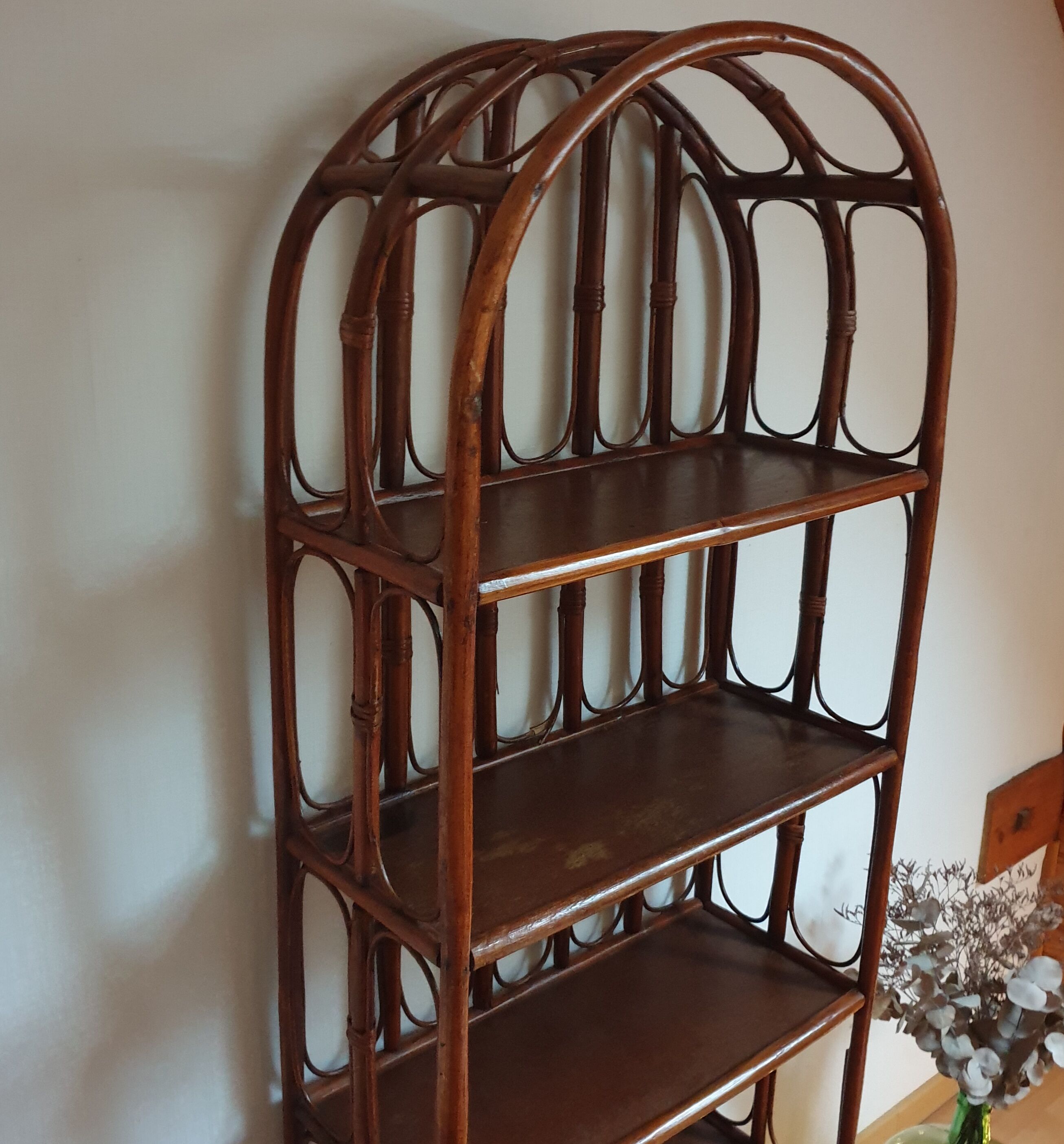 Vintage rattan bookcase
