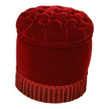 Napoleon III pouf, burgundy velvet.