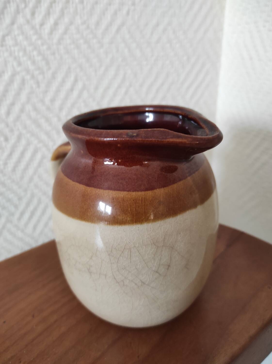 Glazed ceramic pitcher