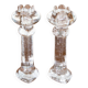 Pair of Swedish glass candlesticks by Staffan Gellerstedt for Pukeberg 1970s