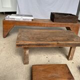 Mini Asian teak side stool blonde