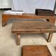 Tabouret d'appoint en teck asiatique blond