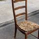 Vintage chair in carved solid wood and velvet fabric.