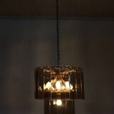 Italian chandelier in brass and beveled glass