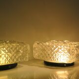 Glass ceiling lamp pair