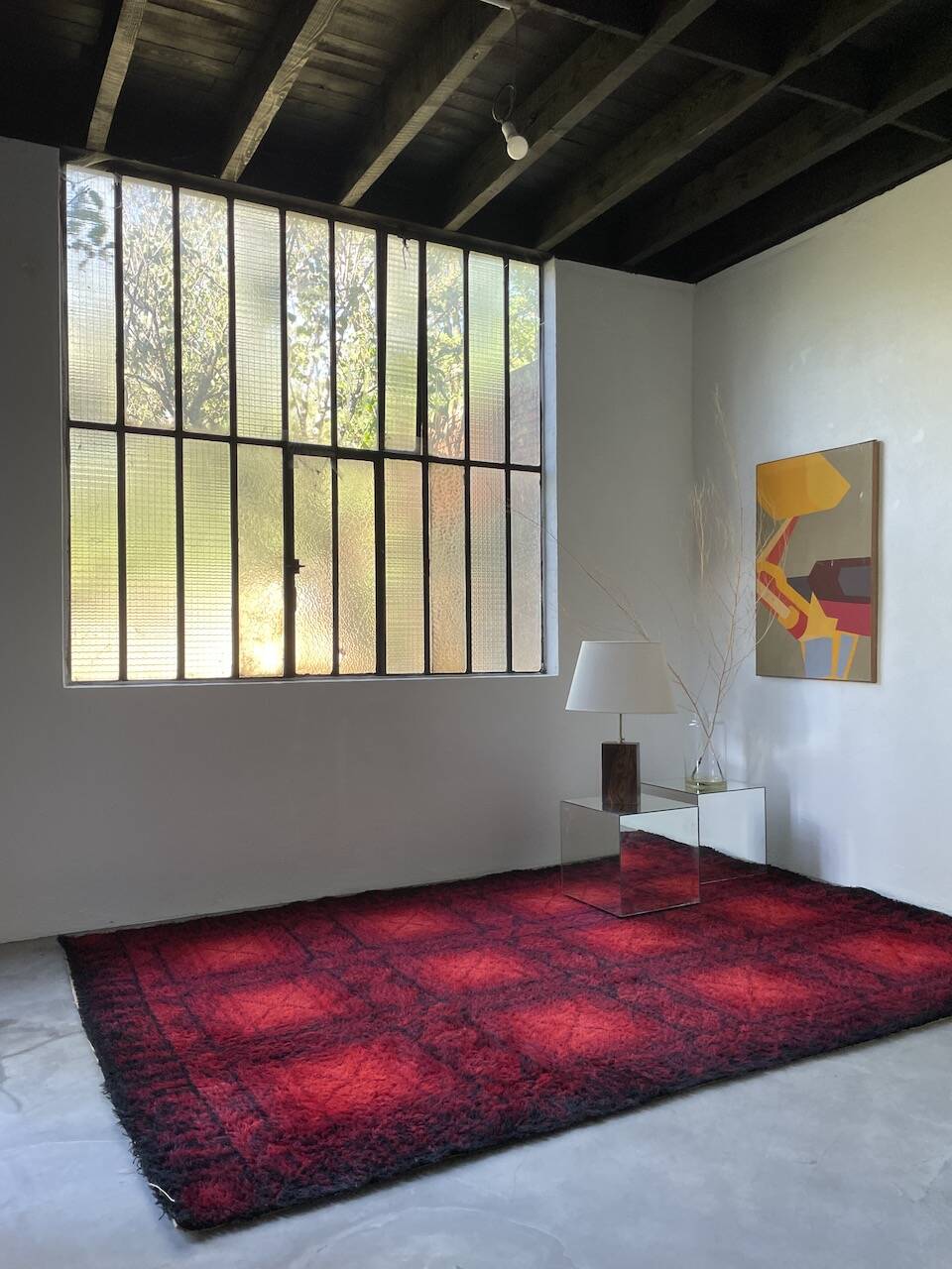 1950s wooden table lamp