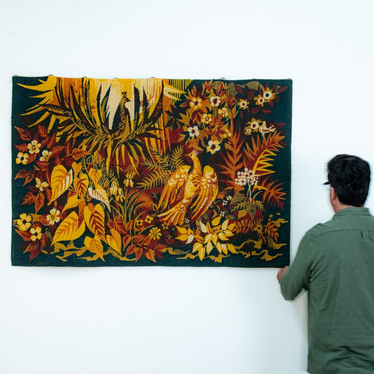 Wool tapestry by Hervé Lelong, 1970s