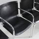 Giotto Stoppino black leather and chrome vintage dining chairs model Jot