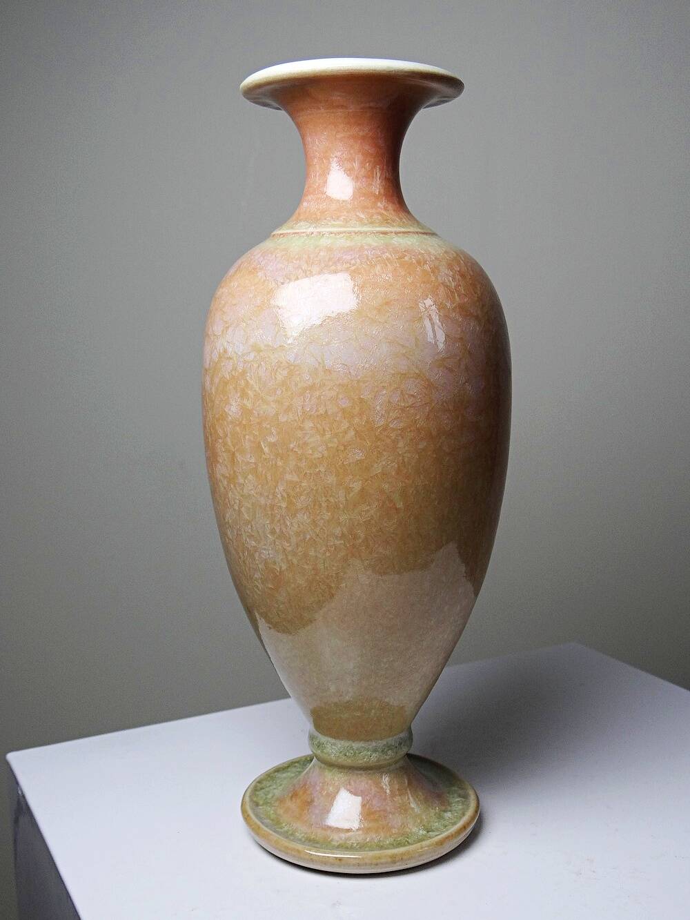 Baluster vase, ceramic with crystalline glaze, Bernard Guipouy, Atelier du Bol Doré.
