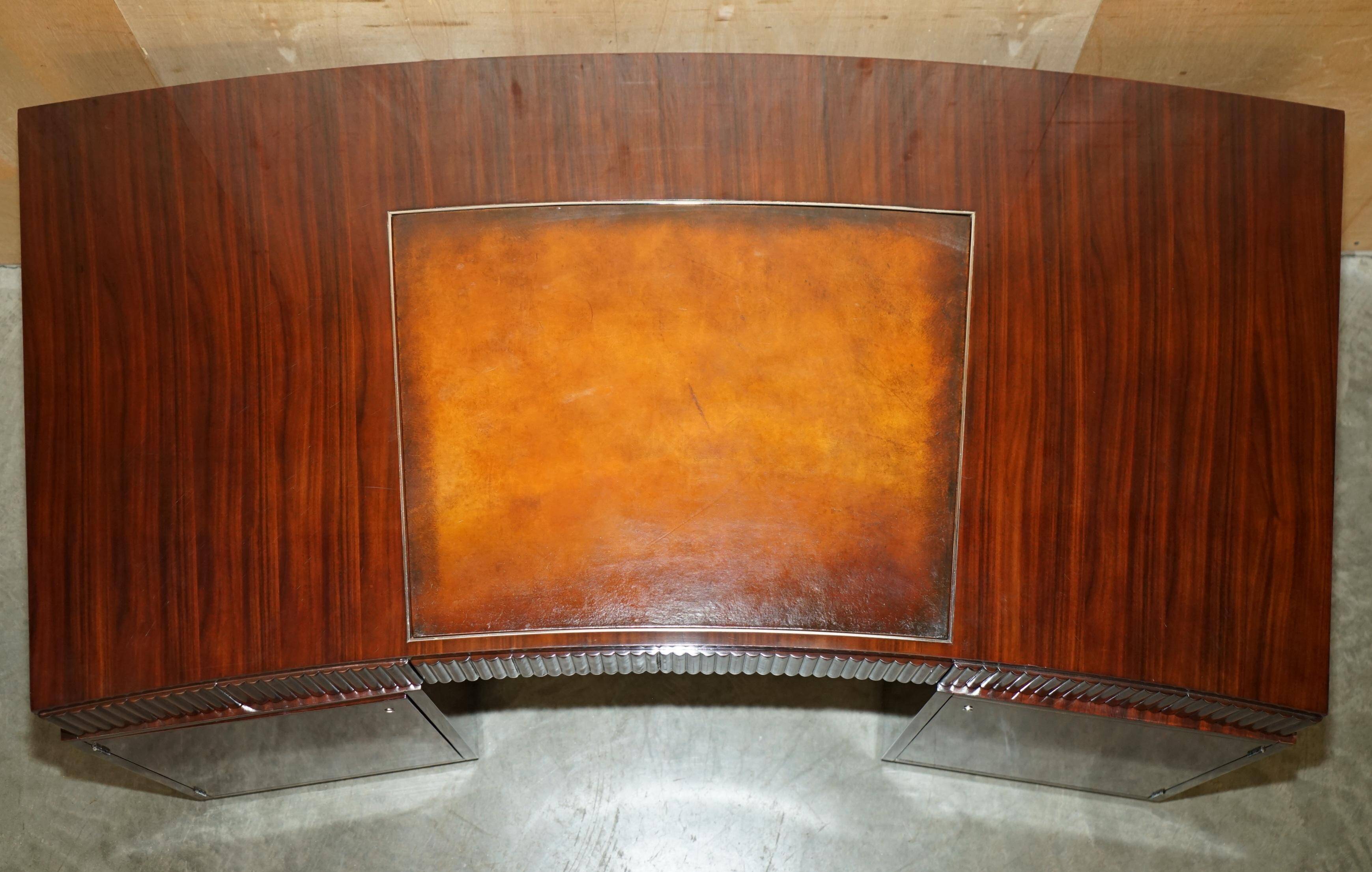 Bureau Art Déco Ralph Lauren Macassar & cuir
