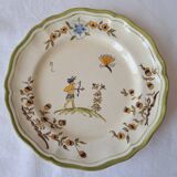 4 medium Moustiers Longchamp plates. Hand-painted by Al.Markoff.