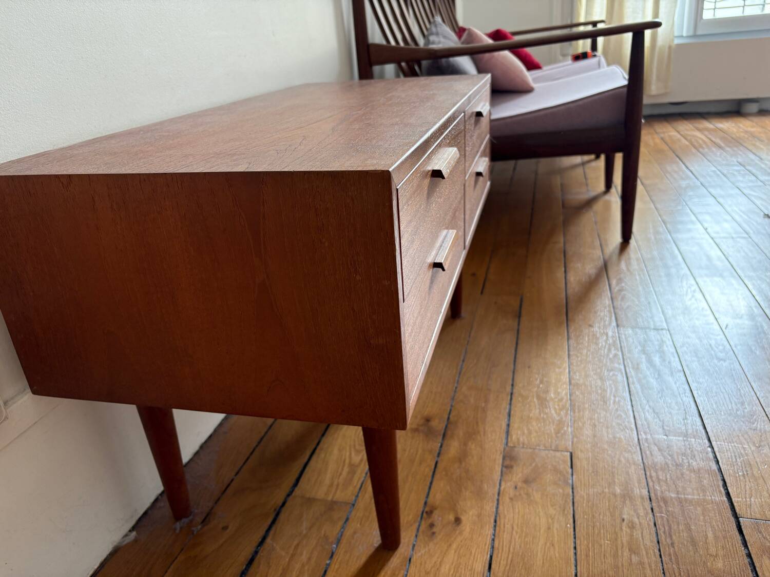 Small Scandinavian wooden chest of drawers