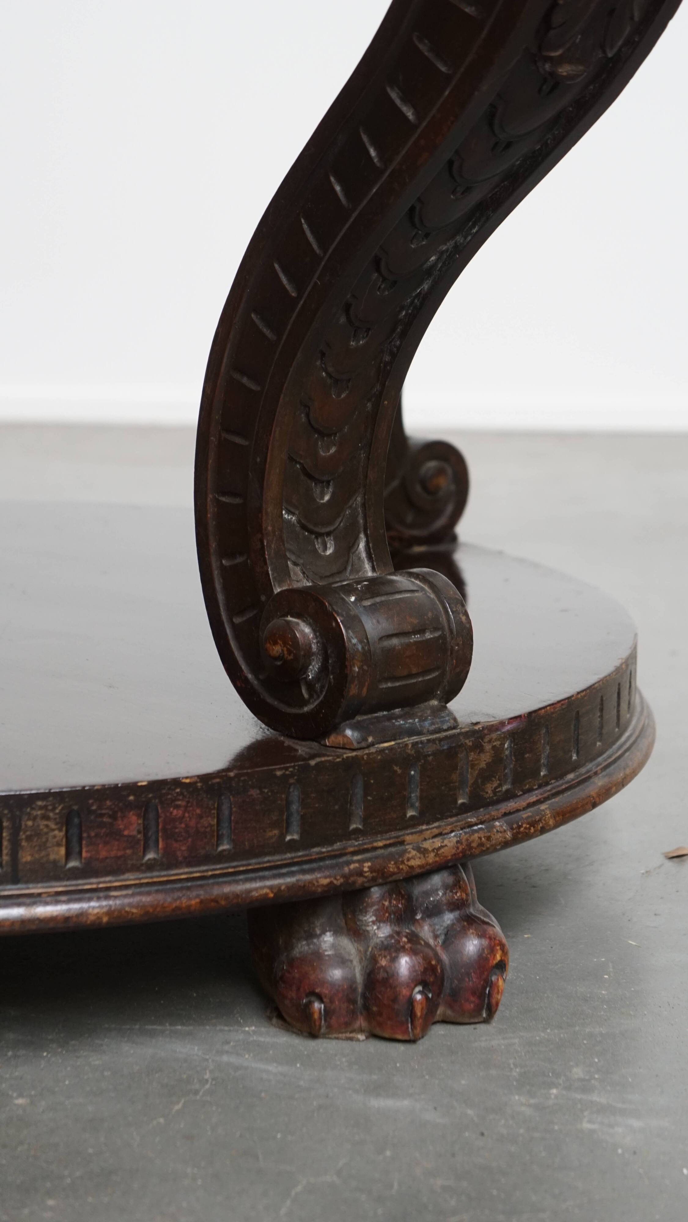 Antique French Side Table from the Early 1900s with a Marble Top