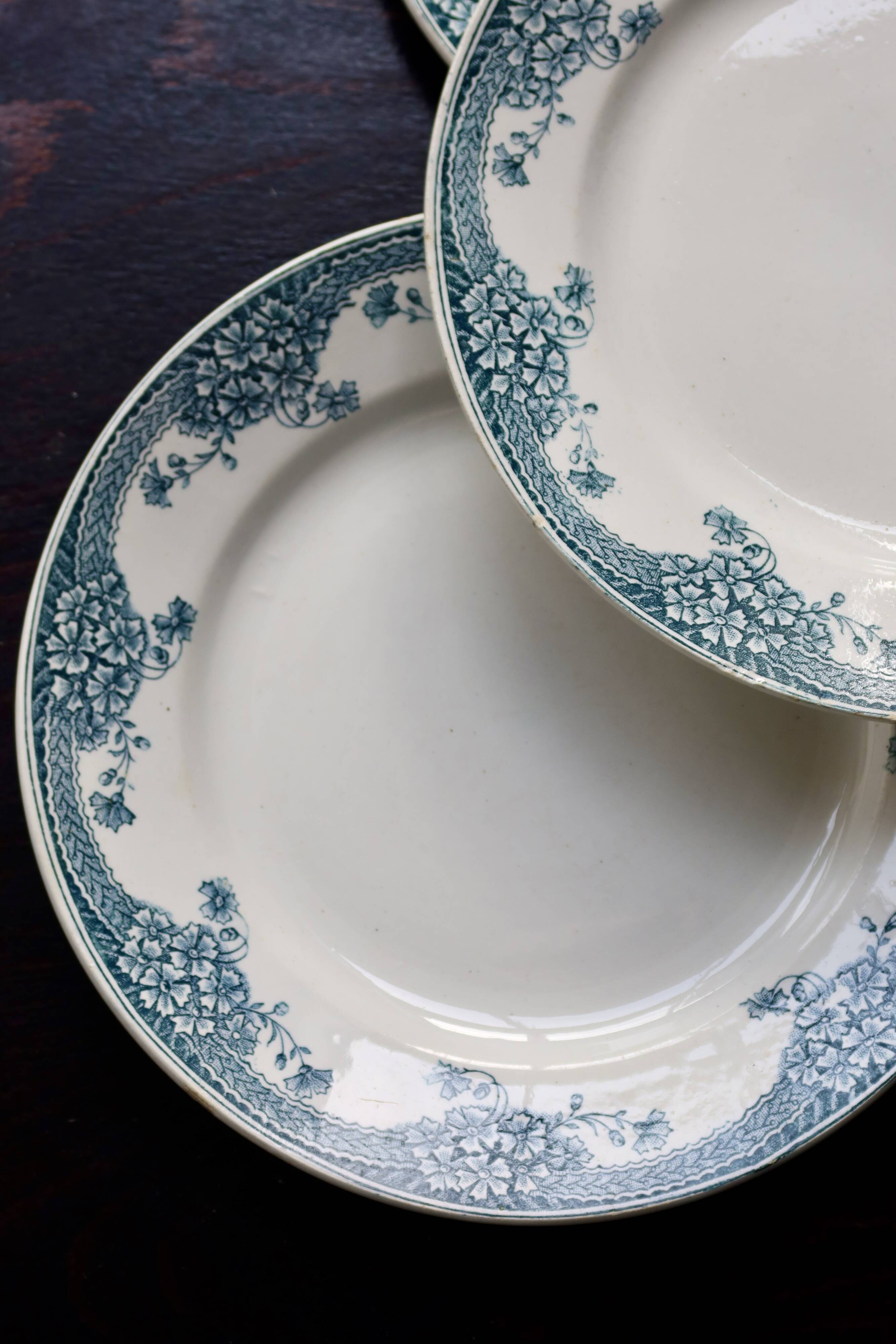 Vintage earthenware dinner plates from Saint Amand Nouvelle Usine Céramique du No