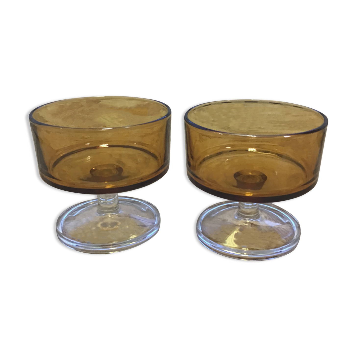 Paire de coupes à champagne fumé