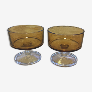 Pair of smoked champagne glasses